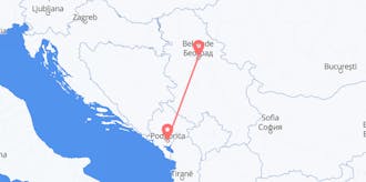 항공편 ~에서 몬테네그로 에게 세르비아