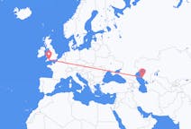 Flyreiser fra Aktau, Kasakhstan til Exeter, England