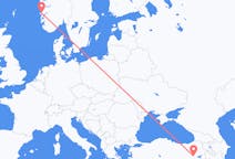 Flyreiser fra Bergen, Norge til Mus, Tyrkia