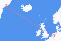 Flyg från Kulusuk, Grönland till Duesseldorf, Tyskland