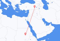 Flyg från Khartoum, Sudan till Batman, Turkiet