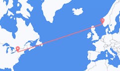 Flyreiser fra Ithaca, USA til Haugesund, Norge
