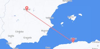 出发地 阿尔及利亚目的地 西班牙航班