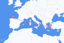 Flyreiser fra Samos, Hellas til Santiago del Monte, Spania