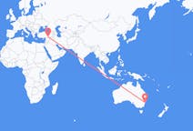 Flyreiser fra Sydney i Nova Scotia, Australia til Sanliurfa, Tyrkia