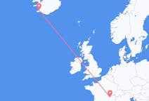 Flyg från Reykjavik, Island till Lyon, Frankrike