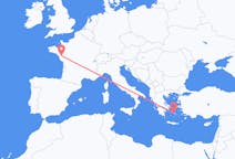 Flyg från Nantes, Frankrike till Paros, Grekland