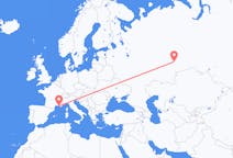Flyg från Yekaterinburg, Ryssland till Marseille, Frankrike