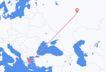 Vluchten van Kazan, Rusland naar Athene, Griekenland