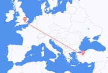 Flyreiser fra Kütahya, Tyrkia til London, England