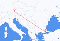 Vluchten van Tekirdag, Turkije naar Salzburg, Oostenrijk