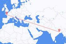 Flights from Durgapur, India to Nantes, France