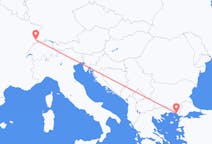 Vluchten van Mulhouse, Zwitserland naar Alexandroupolis, Griekenland