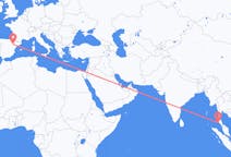 Flyrejser fra Phuket City, Thailand til Zaragoza, Spanien