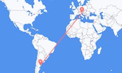 Flyreiser fra Puerto Madryn, Argentina til Trieste, Italia
