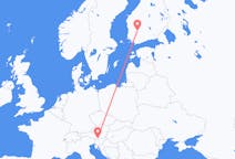 Vluchten van Klagenfurt, Oostenrijk naar Tampere, Finland