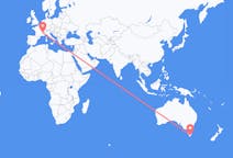 Flyg från Hobart, Australien till Grenoble, Frankrike