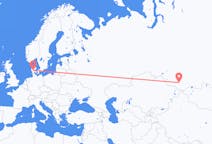 Fly fra Gorno-Altaysk til Billund