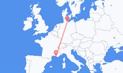 Flyrejser fra Marseille, Frankrig til Lübeck, Tyskland