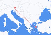 从希俄斯飞往卢布尔雅那的航班