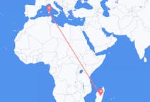 Flyg från Antananarivo, Madagaskar till Cagliari, Italien