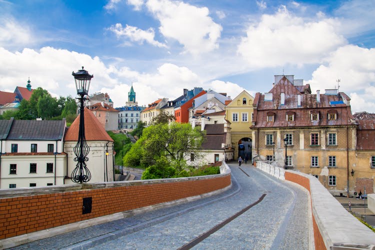 Photo of summer panorama of city of Lublin in Poland.