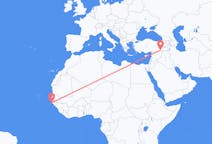 Flyreiser fra Cap Skiring, Senegal til Mardin, Tyrkia