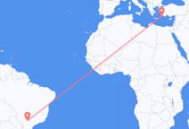 Flyreiser fra Presidente Prudente, São Paulo, Brasil til Rhodes, Hellas