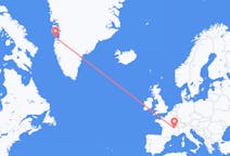 Flights from Lyon, France to Aasiaat, Greenland