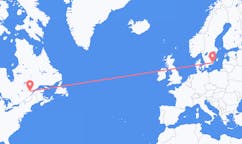 Loty z Saguenay, Kanada do Kalmaru, Szwecja