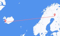 Fly fra byen Reykjavik til byen Rovaniemi