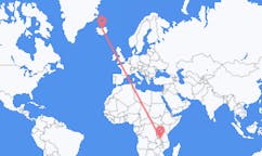 Flights from Mbeya, Tanzania to Akureyri, Iceland