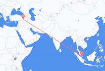 Flüge von Johor Bahru, Malaysia nach Batman, die Türkei