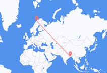 Flyg från Calcutta, Indien till Bardufoss, Norge