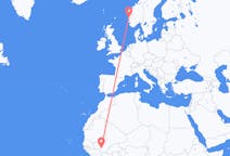Flyg från Bamako, Mali till Bergen, Norge