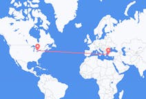 Flyreiser fra London, Canada til Izmir, Tyrkia
