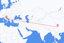 Flyg från Chengdu, Kina till Pescara, Italien