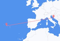 Fly fra Horta, Azores til Zadar