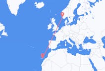 Loty z Stavanger, Norwegia z Las Palmas, Hiszpania