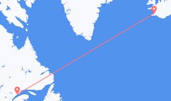 Flights from the city of Baie-Comeau, Canada to the city of Reykjavik, Iceland