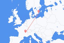 Flights from Kalmar, Sweden to Lyon, France