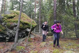 Randonnée hivernale nature en petit groupe à Stockholm d'une journée