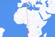 Flyg från Lubango, Angola till Cagliari, Italien