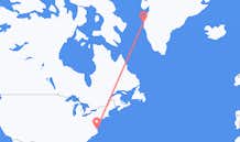 来自美国诺福克目的地 格陵兰西西缪特的航班