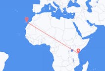 Flyrejser fra Ukunda, Kenya til Las Palmas de Gran Canaria, Spanien