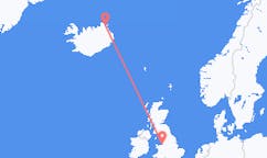 Vluchten van Thorshofn, IJsland naar Liverpool, Engeland