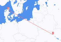 Vluchten van Kiev, Oekraïne naar Aalborg, Denemarken
