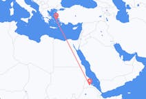 出发地 厄立特里亚出发地 阿斯马拉目的地 希腊伊卡利亚岛的航班