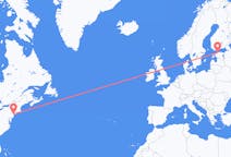Flights from the city of New York to the city of Tallinn