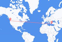 Flyreiser fra Portland, USA til Leros, Hellas